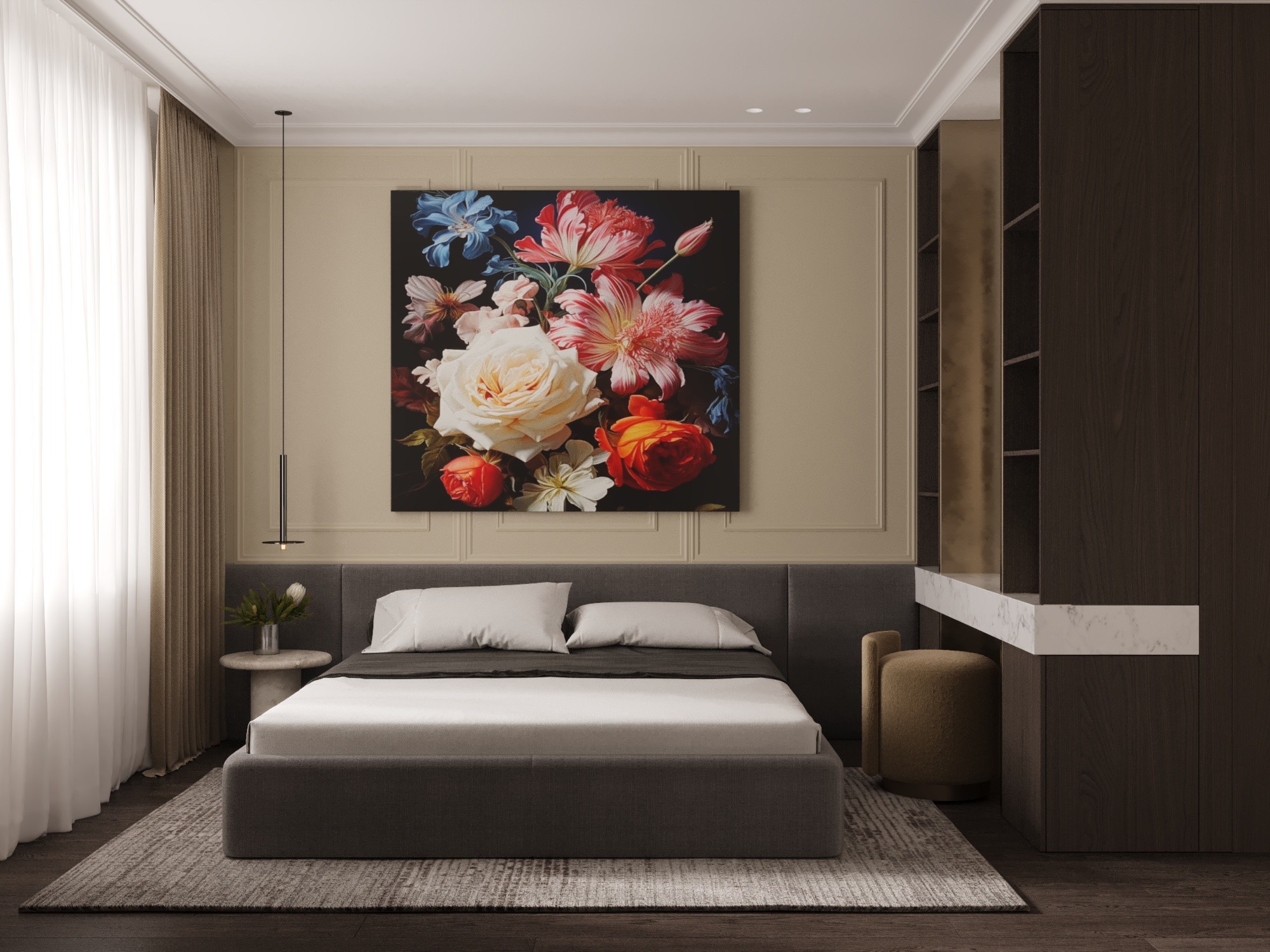 Дизайн 2-к. квартиры | 73 м², Спальня