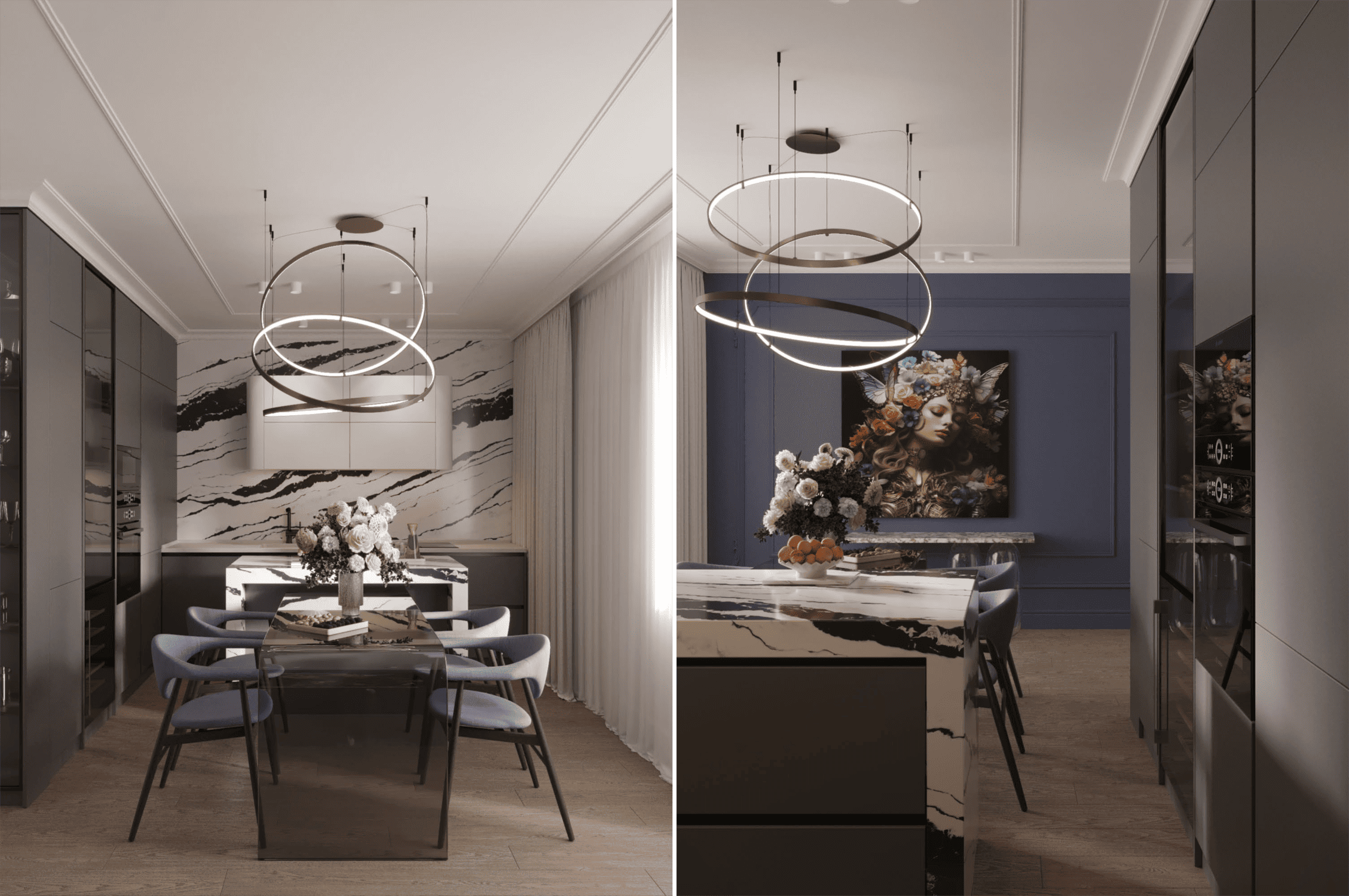 Дизайн 2-к. квартиры | 90 м², Кухня