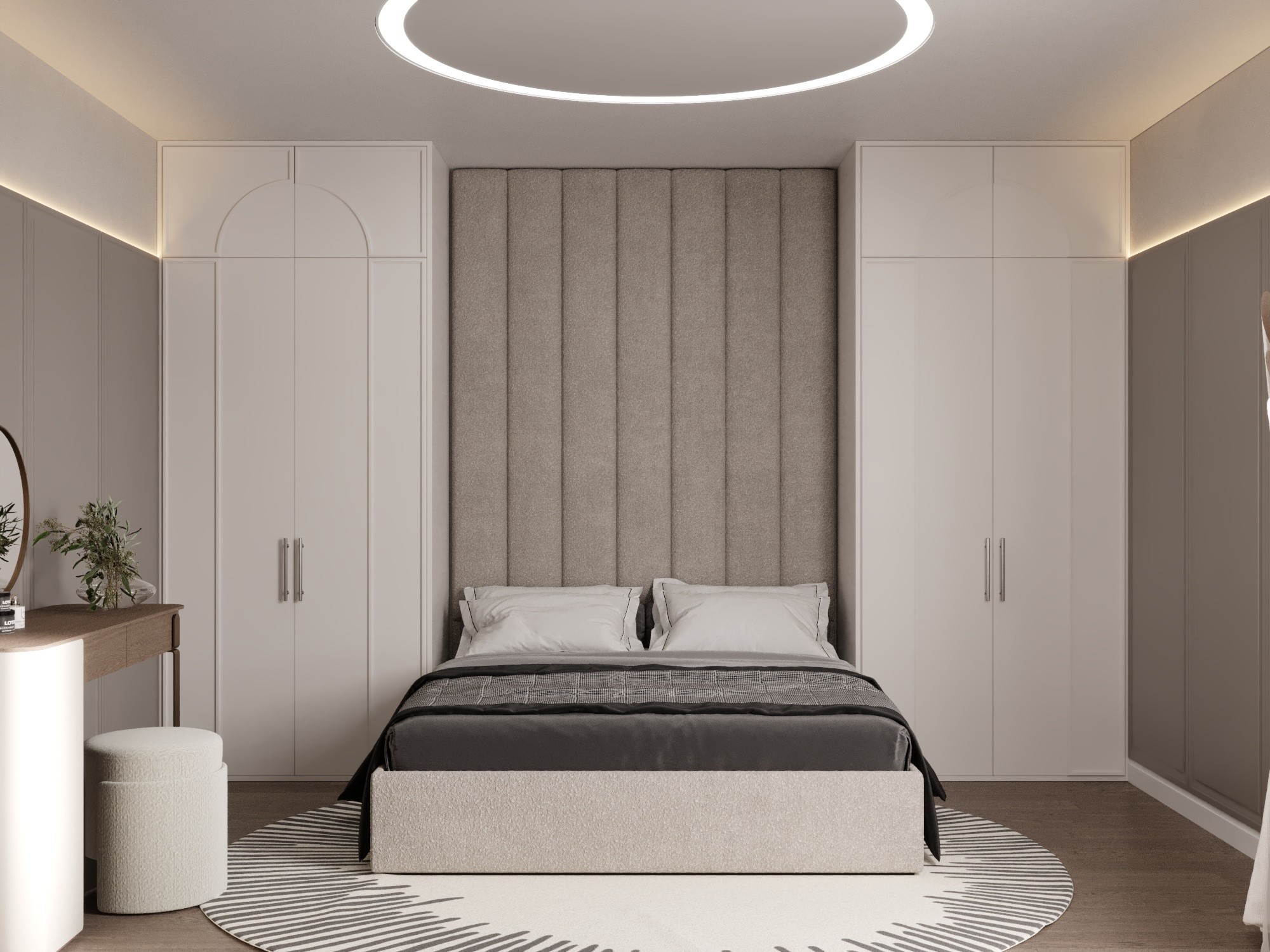 Дизайн 1-к. квартиры | 55 м², Спальня