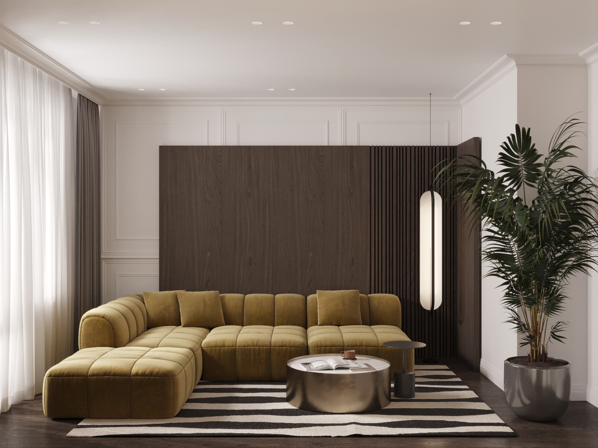 Дизайн 2-к. квартиры | 73 м², Гостиная