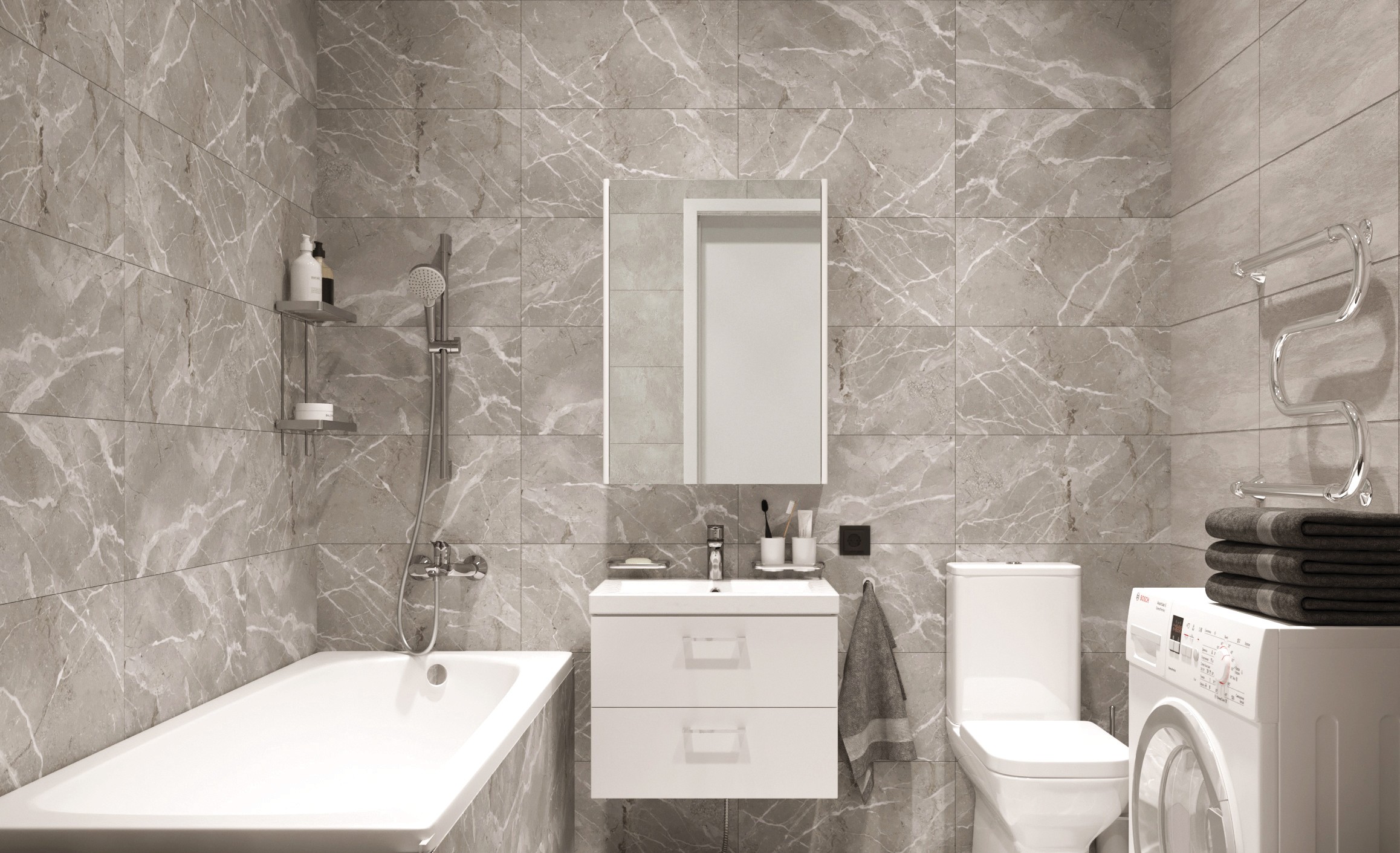 Отделка «Графит», Санузел