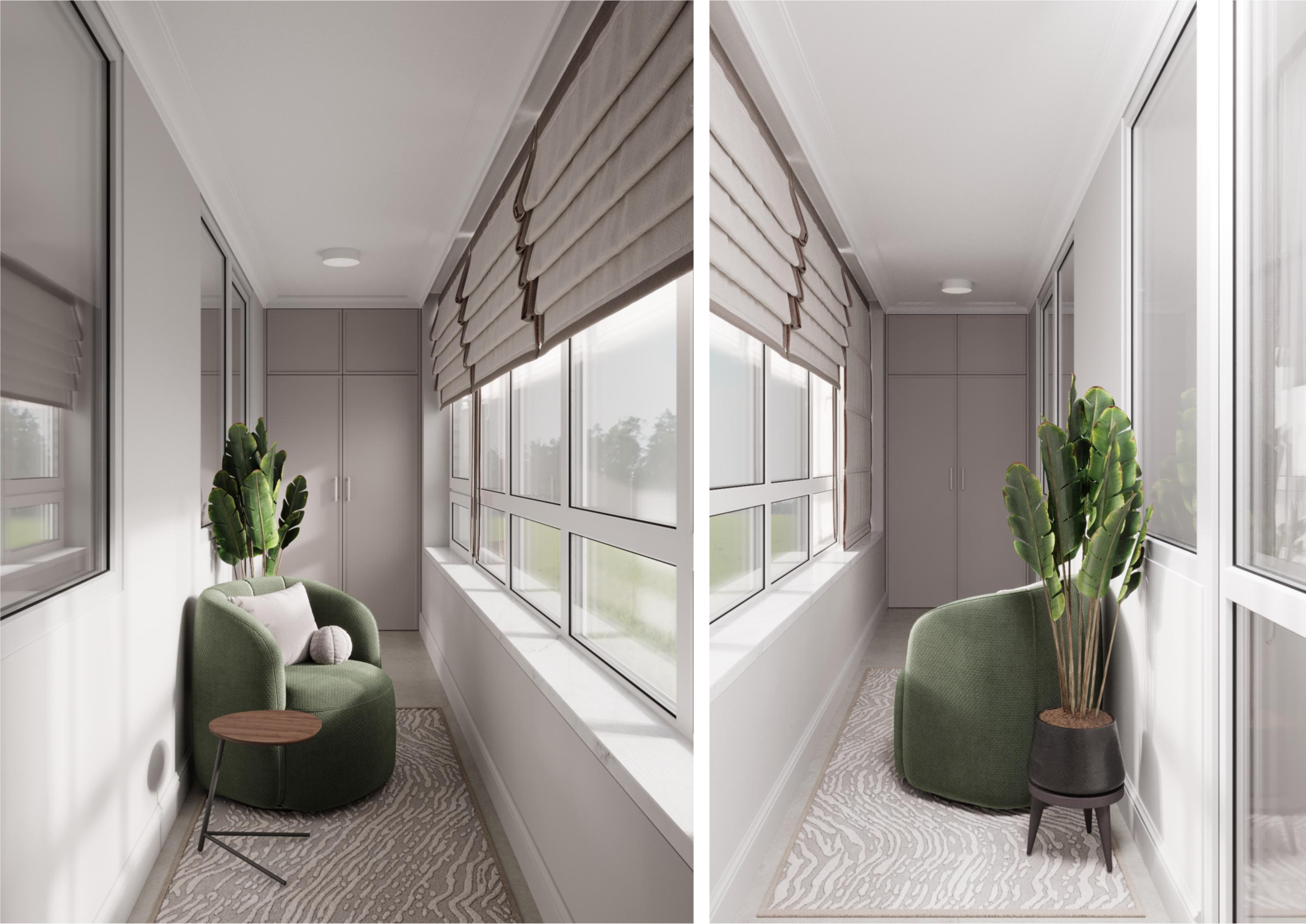 Дизайн 1-к. квартиры | 58 м², Лоджия