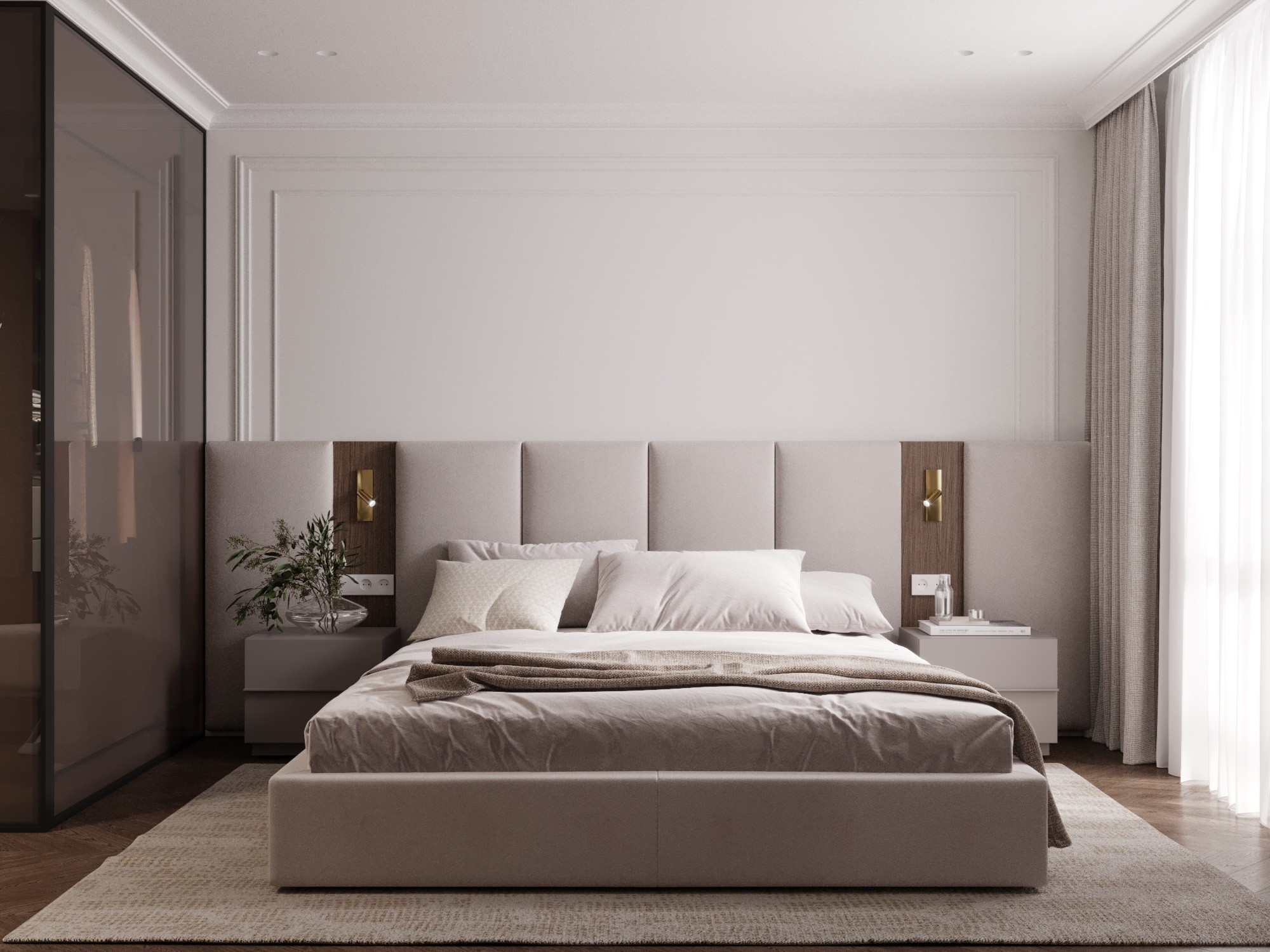 Дизайн 1-к. квартиры | 58 м², Спальня